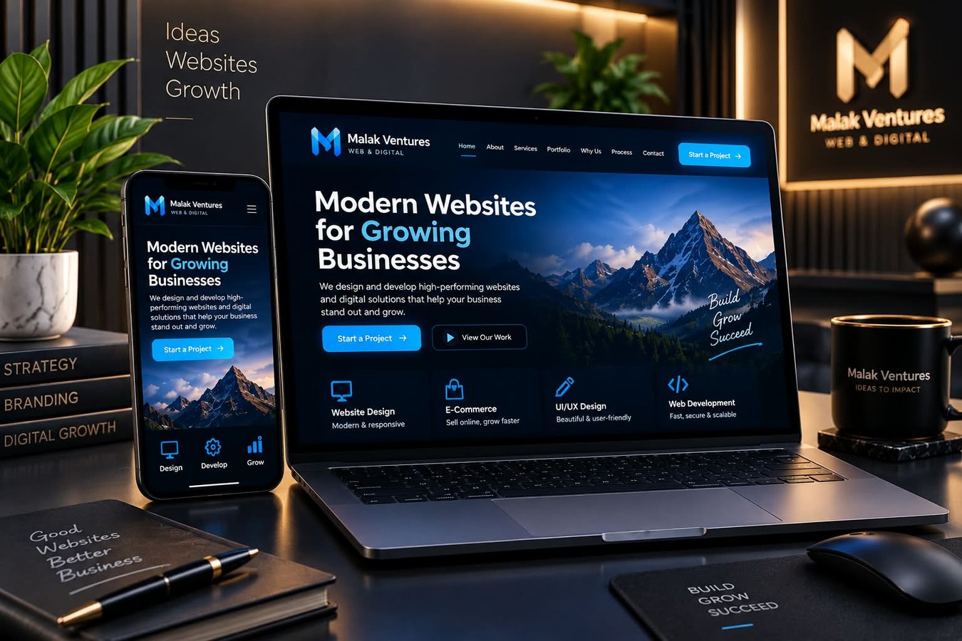 Malak Ventures workspace and website presentation