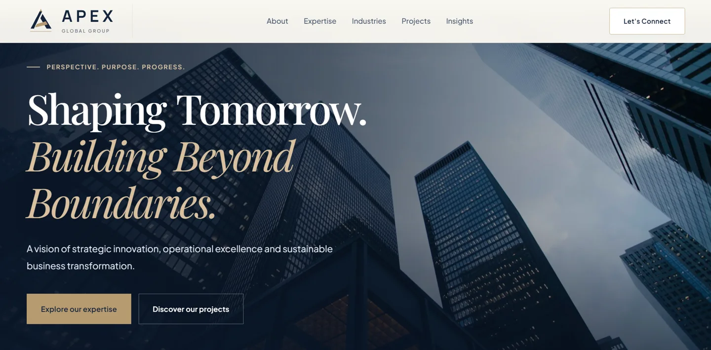 APEX Global Group website example